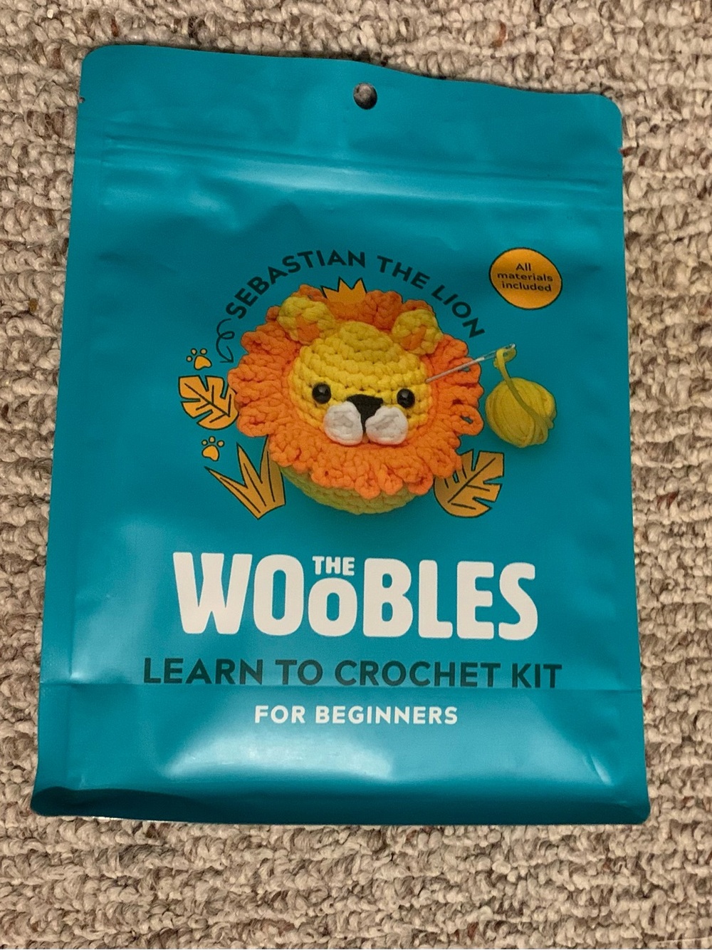 NEW Unopened Sebastian the Lion Woobles Crochet Kit